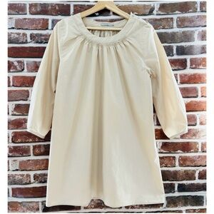 COS 100% Cotton Tunic Top in Parchment Beige, Size Large